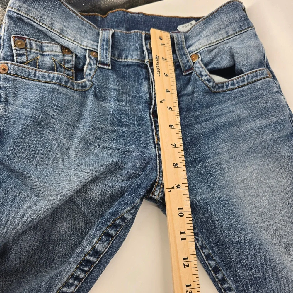 True Religion Jeans Mens 28 Blue Medium Wash Straight Horseshoe Embroidery